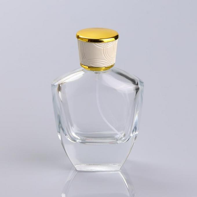 Projeto de vidro vazio feito sob encomenda inferior grosso assegurado comércio da garrafa de perfume 100ml do fornecedor