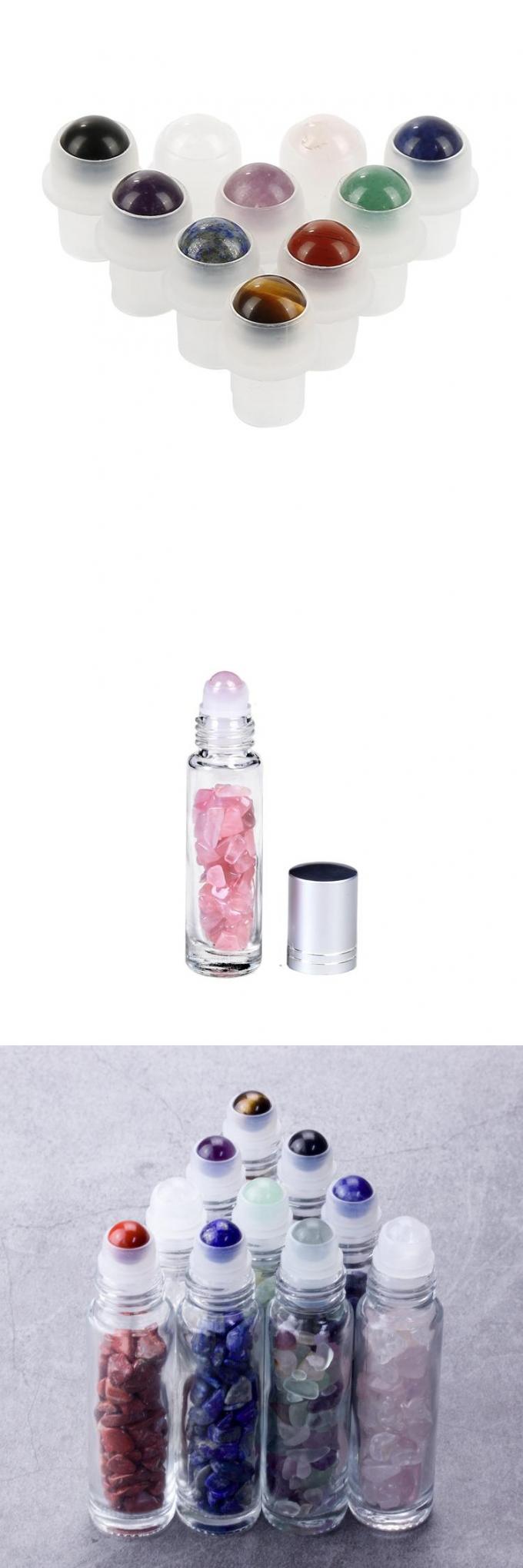 Produção Profissional Pequeno Rolo Sobre Garrafa Capela de Pedra Preta Rolo Claras Botelhas Tops 10ml Jade Botelha de Bola de Roller 0