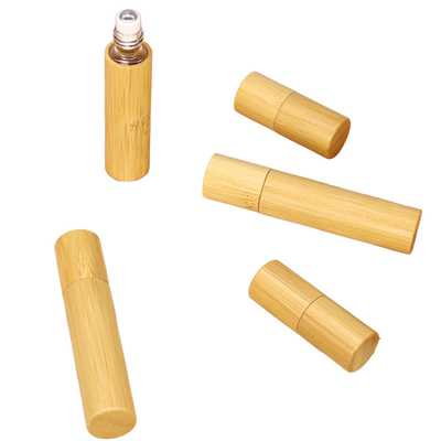 10ml Bamboo Roller Bottle with Wood Cover Refillable Essential Oil & Perfume Roll On 1ml/3ml/5ml/10ml Sizes