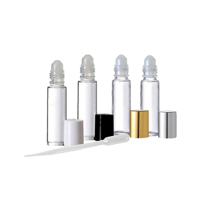 Blue Color Small Glass Roll On Aromatherapy Bottles Round Shape Frosted Surface