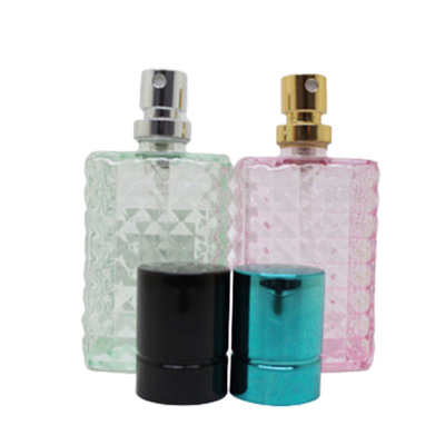 40ml wholesal colorful perfume glass bottle with crimp pump