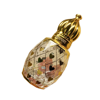 8ml Electroplating Carved Glass Roll On Bottles For Essential Oils Perfume Packing Golden Crown Cover