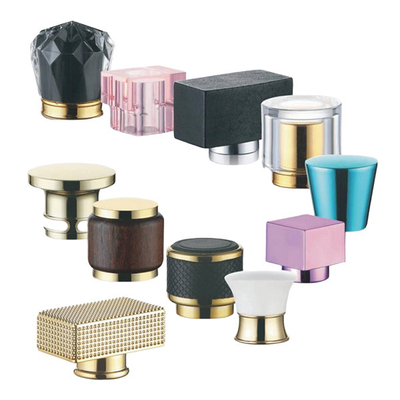 Clear fragrance bottle closure High-transparency glass and zinc alloy combination for excellent optical purity and mechanical strength