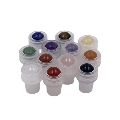 Professional Production Small Roll On Bottle Cap Clear Gemstone Roller Bottle Tops 10ml Jade Roller Ball Bottle