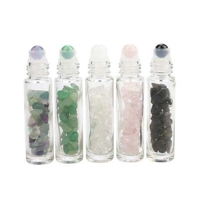 10ml Jade Roll On Bottle Empty Essential Oil Glass aluminum cap Gemstone Perfume Roller Bottle