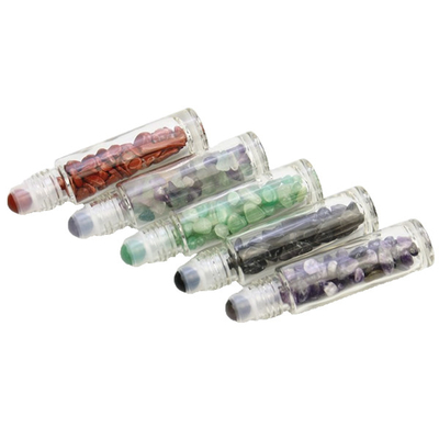 2ml Refillable Essential Oil Aluminum Cap Roll On Bottles Natural Jade Stone Roller Gemstone Roller Bottles