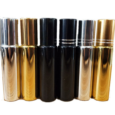 Roll On Bottle Supplier 10ml Electroplate Golden Black Silver White UV Glass Empty Roll On Perfume Bottles