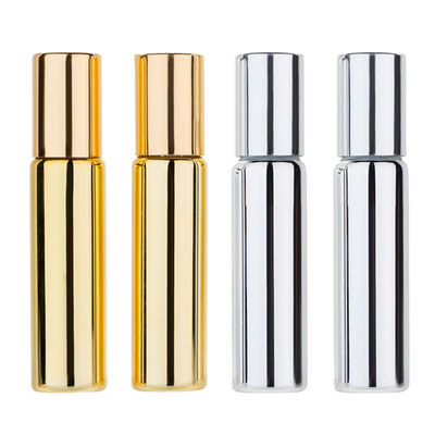 Roll On Bottle Supplier 10ml Electroplate Golden Black Silver White UV Glass Empty Roll On Perfume Bottles