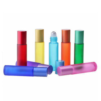 ‌5 ml Roller Bottles for Essential Oils‌ Mini Round Colorful Roll On Glass Perfume Bottles