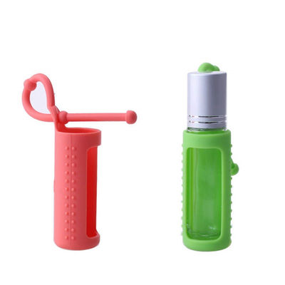 10ml Roller Bottles Bulk Silicone Roller Gemstone 5ml Roll On Bottles Holder Sleeve Essential Oil Carrying Case Travel Protective Cover