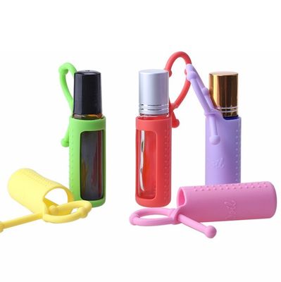 10ml Roller Bottle 5ml Silica Gel 15ml Roller Bottles Portable Cord Mounted Reusable Roller Bottle Protective Silicone Cover For Bottle
