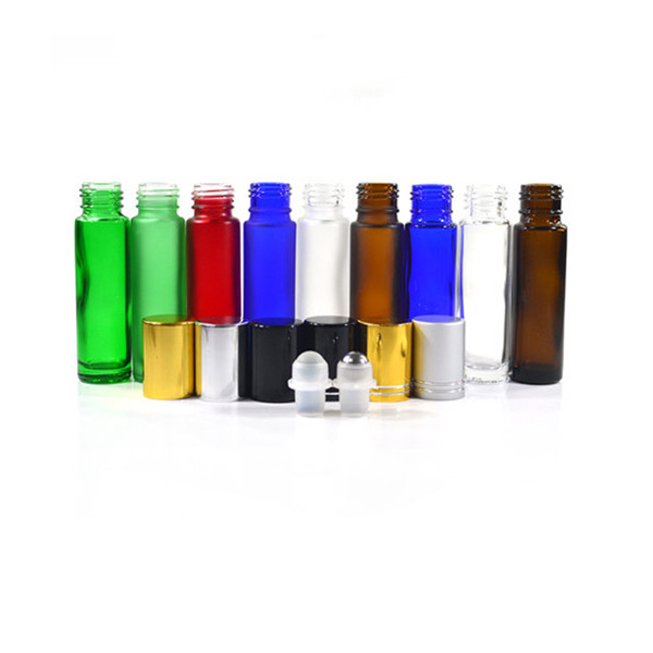 Bulk 10ml Roller Bottles‌ Green Red Blue White Amber Pretty Essential Oil Roller Bottles Aluminum Screw Cap