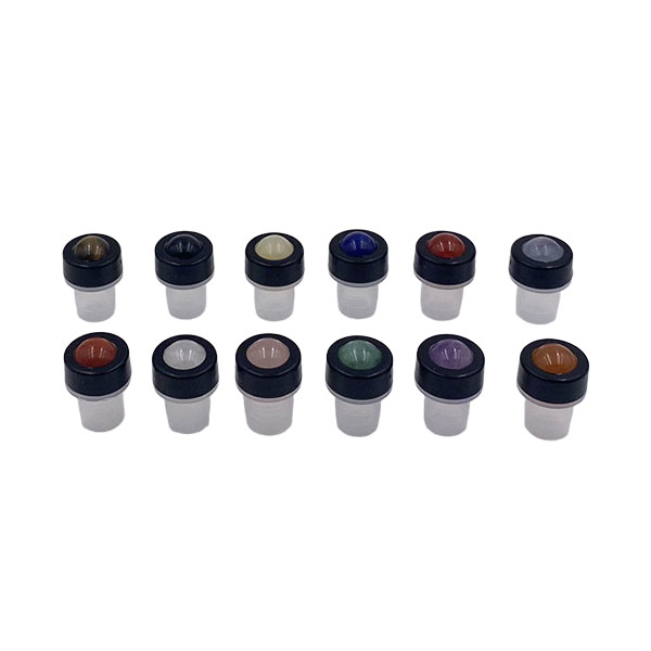 Professional Production Small Roll On Bottle Cap Clear Gemstone Roller Bottle Tops 10ml Jade Roller Ball Bottle