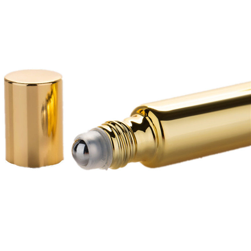 Roll On Bottle Supplier 10ml Electroplate Golden Black Silver White UV Glass Empty Roll On Perfume Bottles