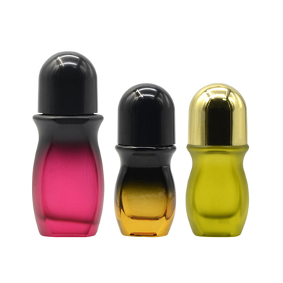 Frascos de rolo de vidro grandes de 30ml Embalagem profissional para cuidados com a pele Frascos redondos Roll On para loção Essência Sub-engarrafamento