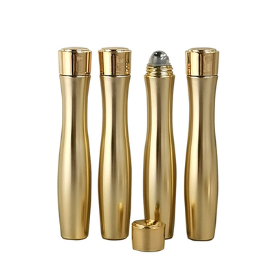 20ml de plástico dourado PETG Eye Cream Roller garrafa de óleo essência para levar frasco de miçangas