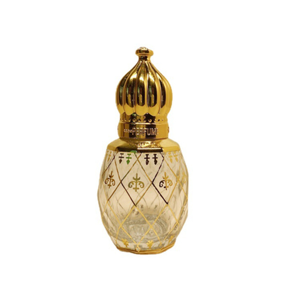 Frasco de rolo de óleo essencial esculpido em galvanoplastia de 8 ml Embalagem de perfume com coroa dourada