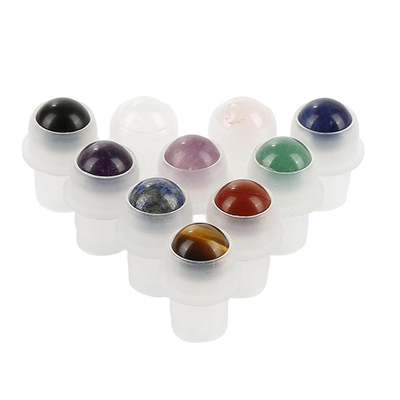 Frascos de Vidro Roll-On de 10ml por Atacado com Tampas, Vários Roll-On Convenientes e Práticos, Frasco de Plástico, Roller de Pedra Natural Rosa