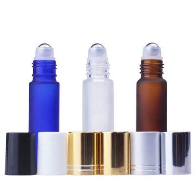 Garrafas de rolos a granel 2 ml Alumínio Cap Vidro Garrafas de rolos vazias congeladas com bola de rolos de aço inoxidável azul transparente